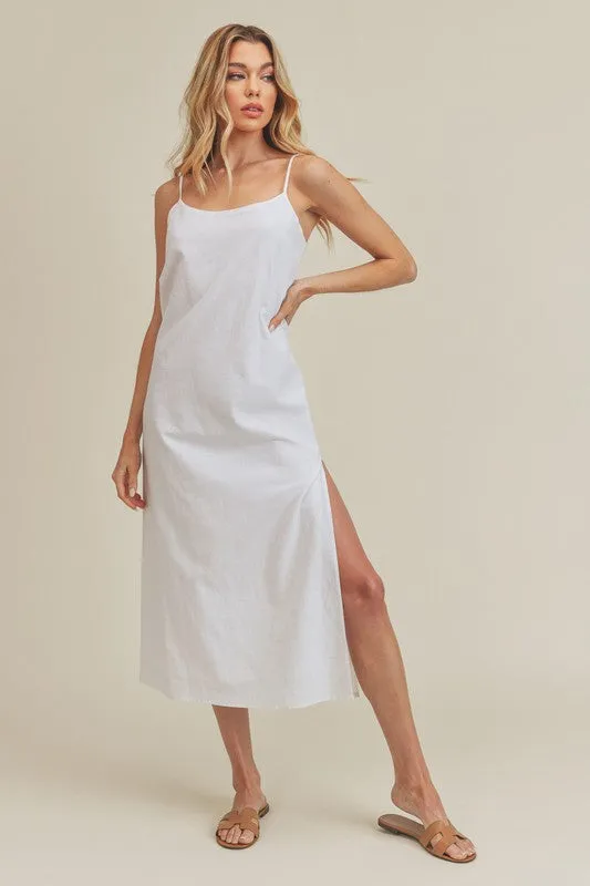 Aemi   Co LISA Sleeveless Linen Slit Midi DRESS