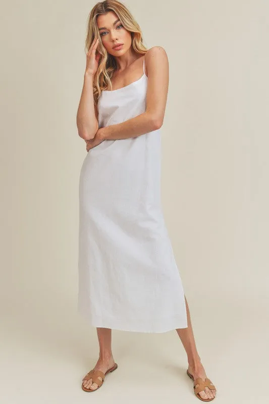 Aemi   Co LISA Sleeveless Linen Slit Midi DRESS