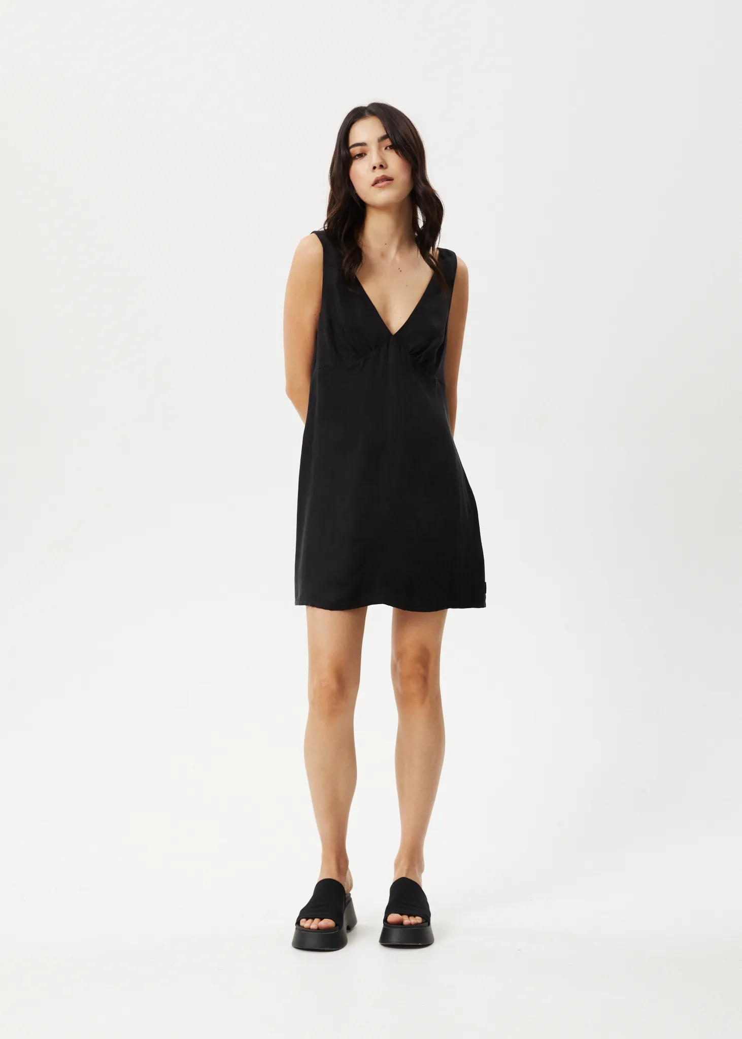 AFENDS Womens Grace - Cupro Mini Dress - Black