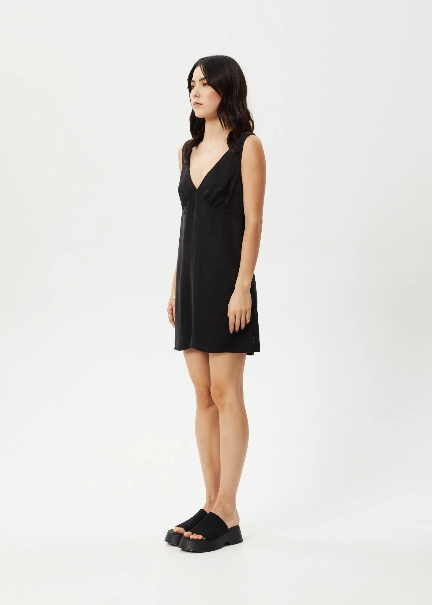 AFENDS Womens Grace - Cupro Mini Dress - Black