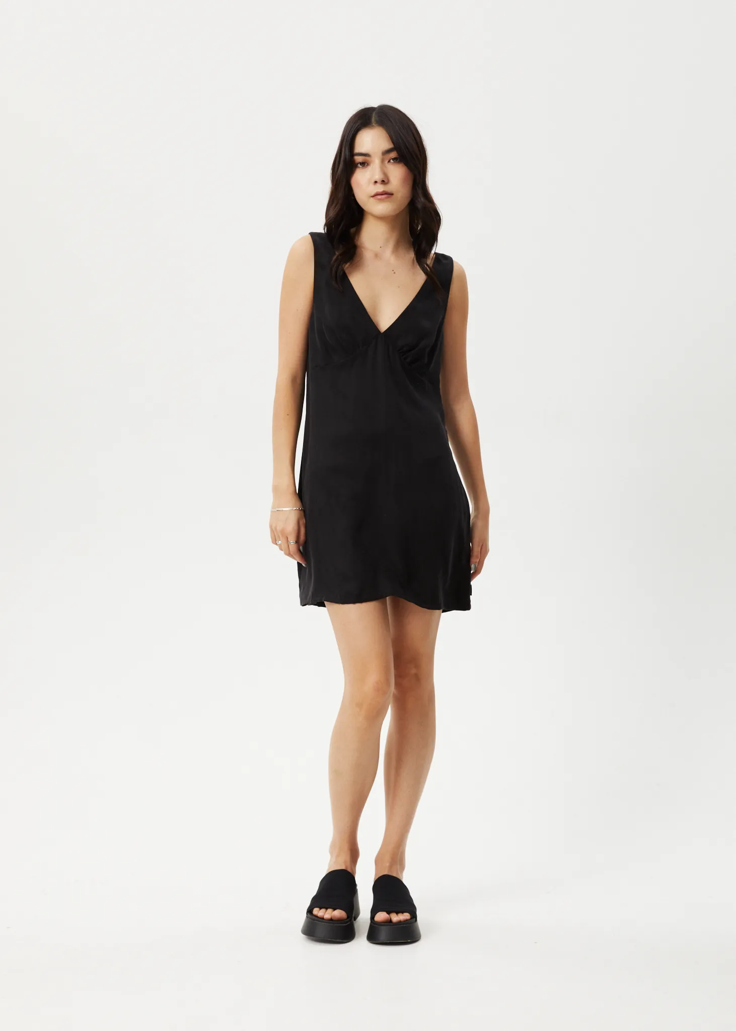 AFENDS Womens Grace - Cupro Mini Dress - Black