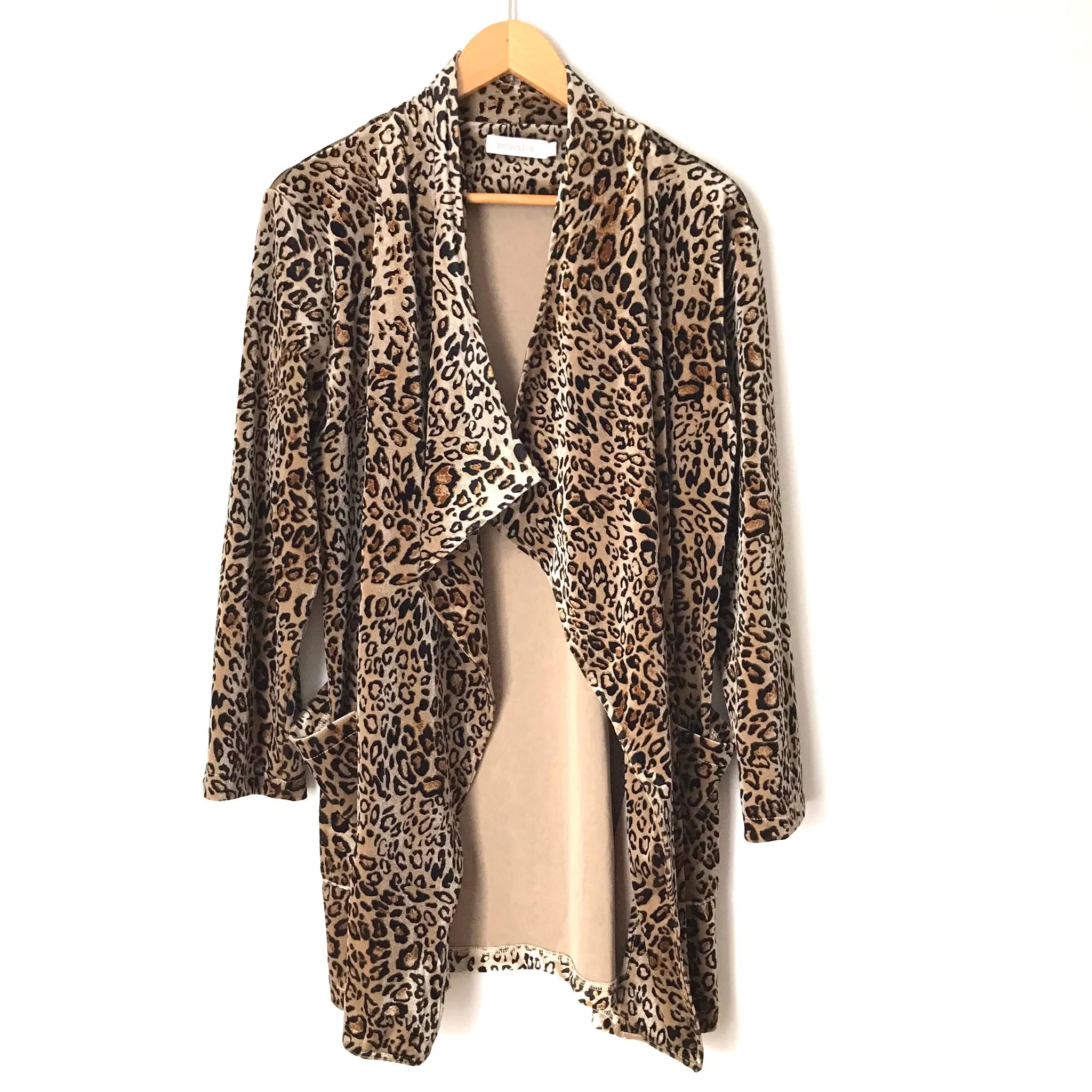 Amaryllis Animal Print Velvet Cardigan- Size S