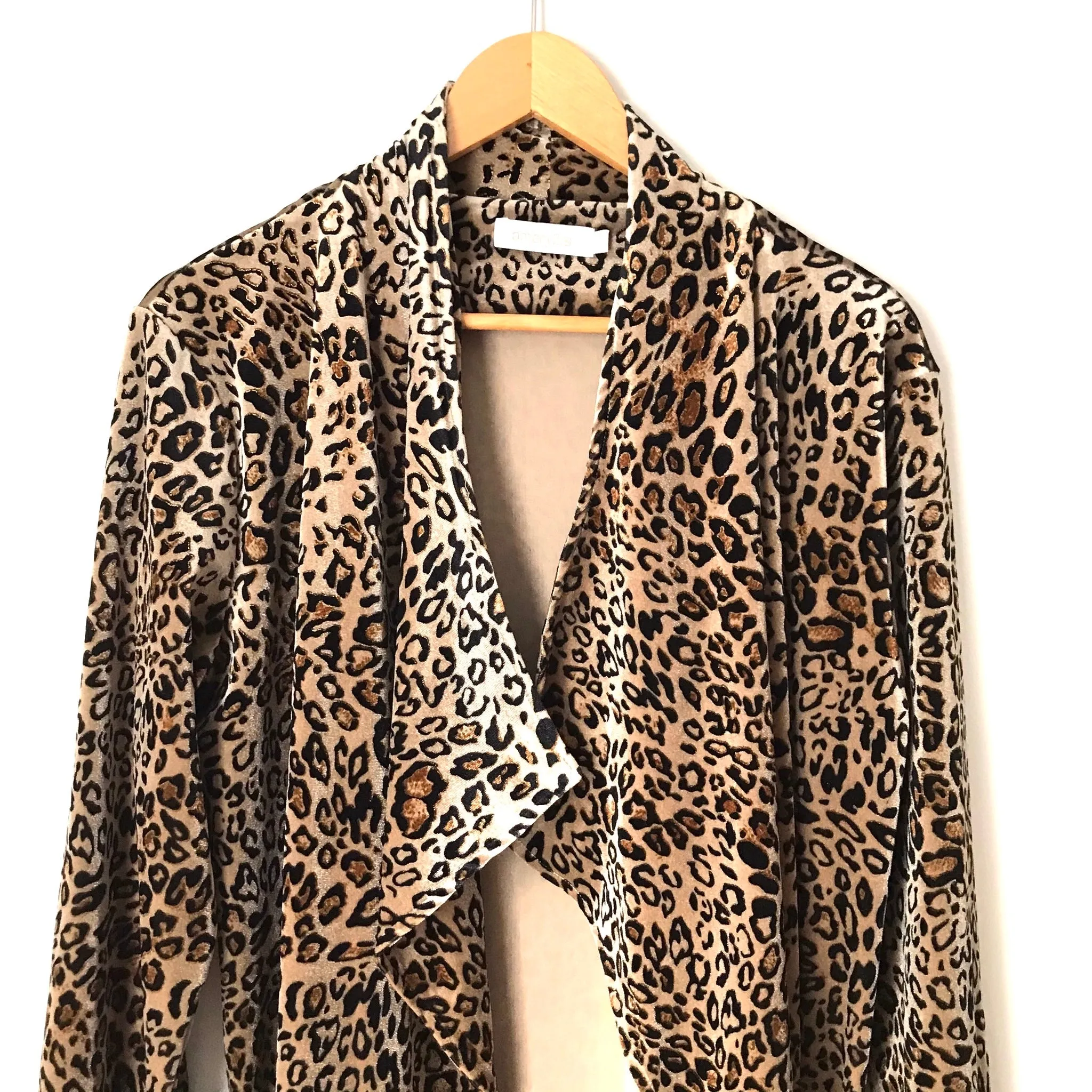 Amaryllis Animal Print Velvet Cardigan- Size S