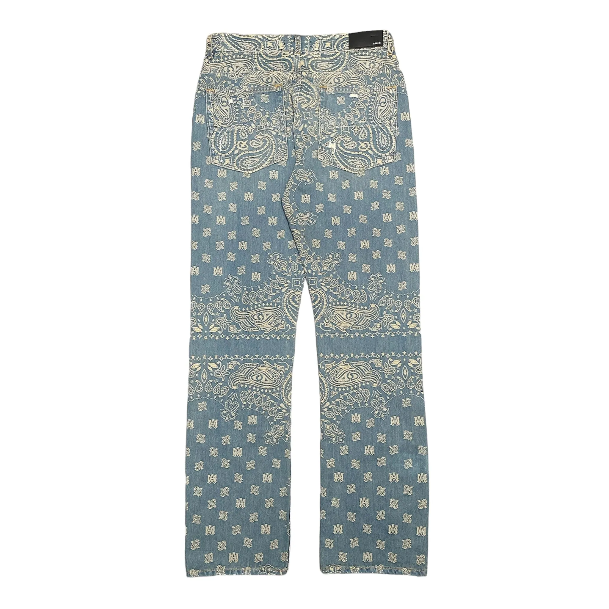 Amiri Bandana Jacquard Straight Jeans Indigo