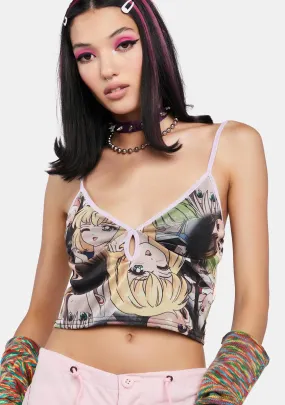 Anime Mesh Cropped Cami