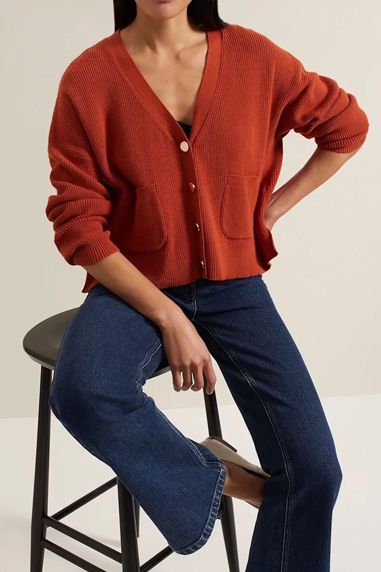 Anna Button Ribbed Cardigan