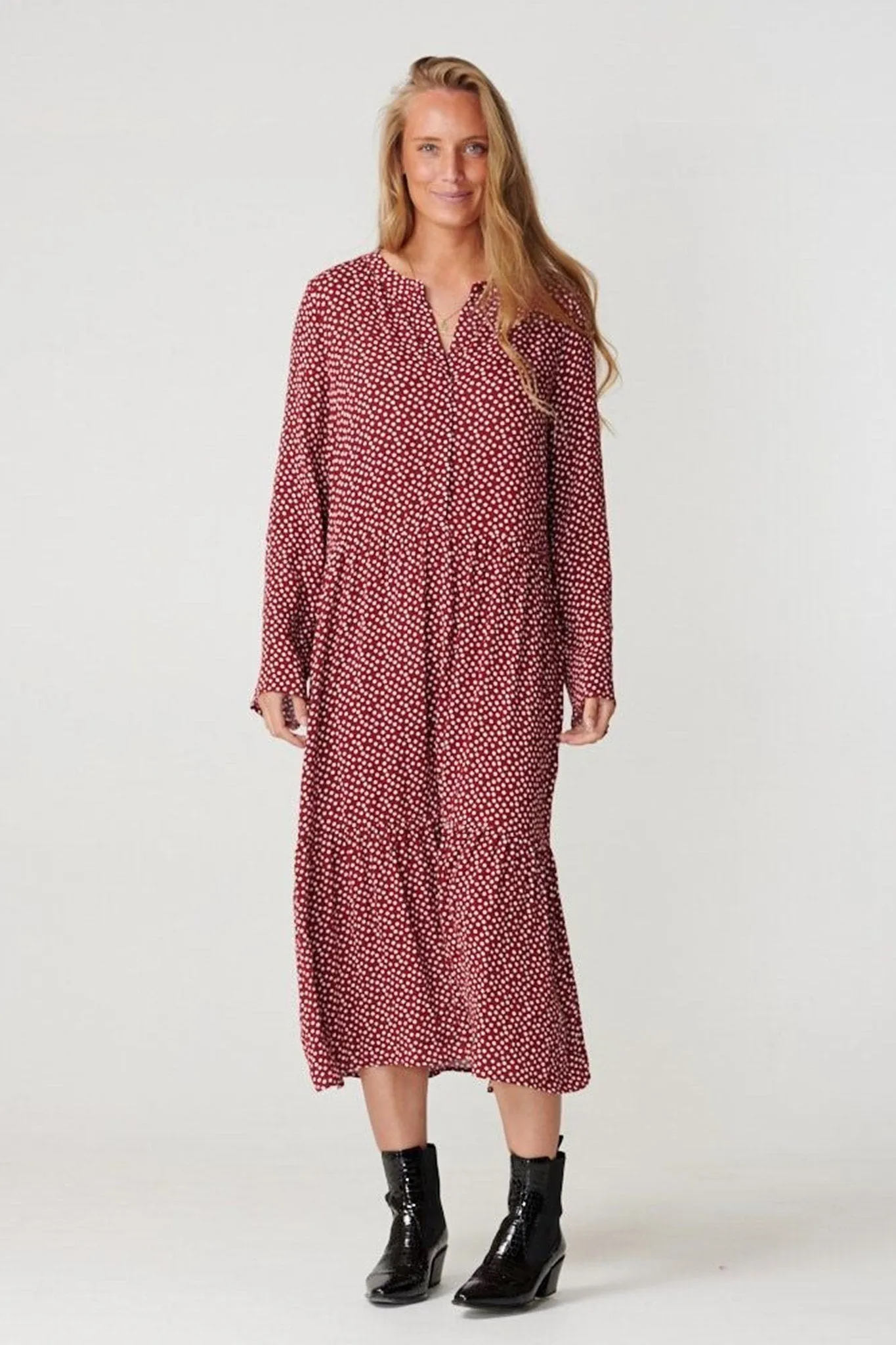 Anna long-sleeved dress - Sundried Tomato