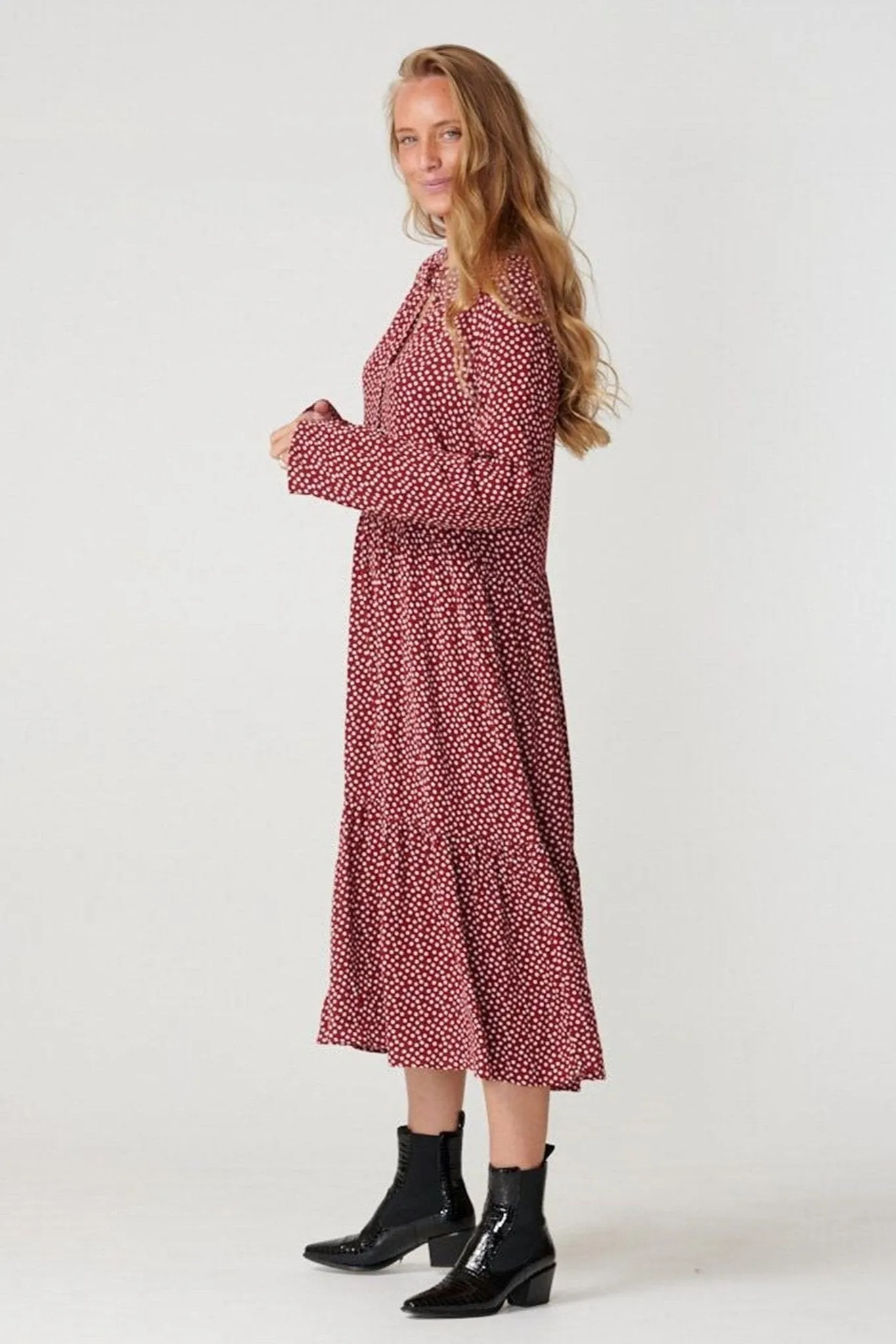 Anna long-sleeved dress - Sundried Tomato