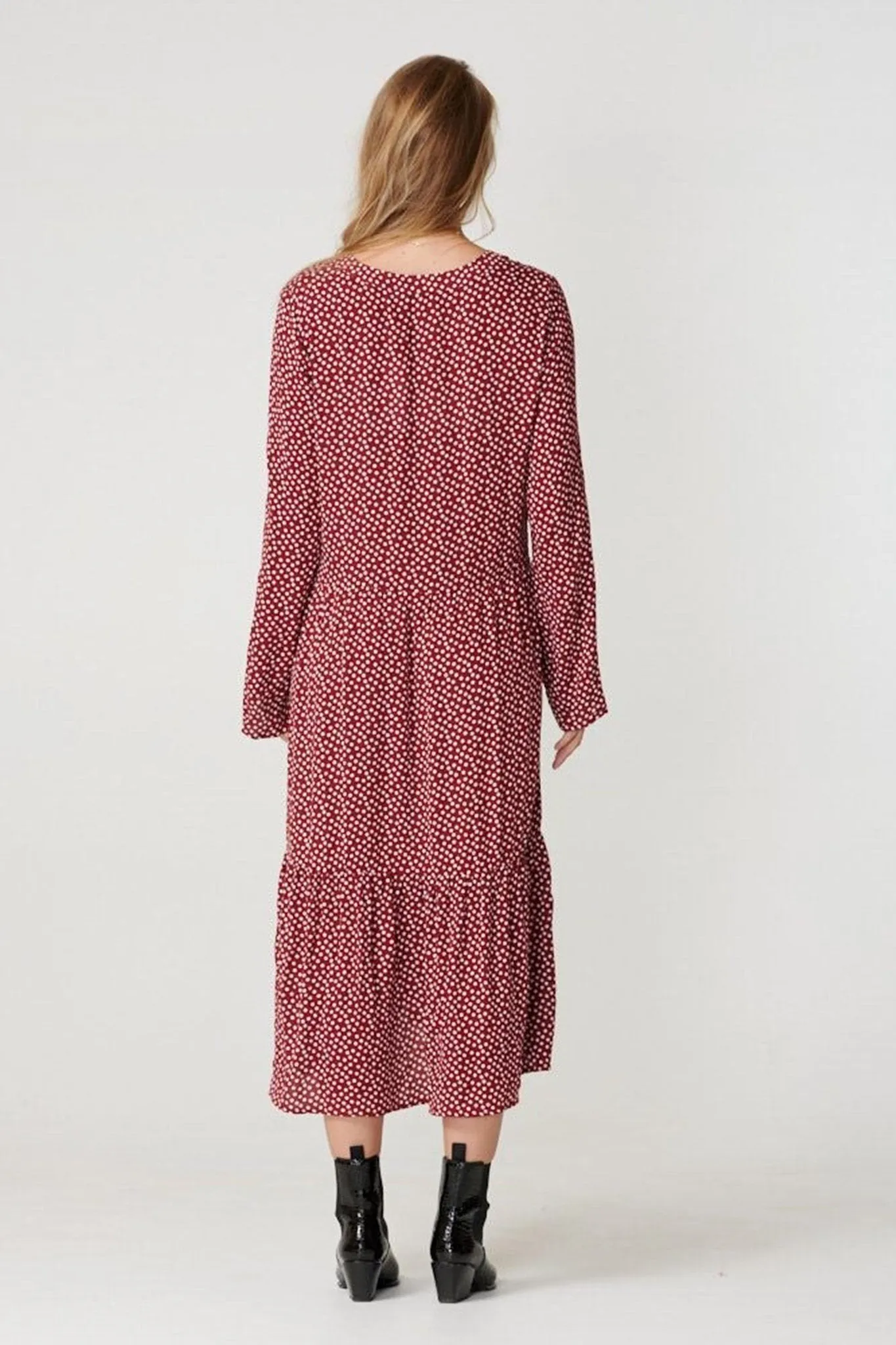 Anna long-sleeved dress - Sundried Tomato