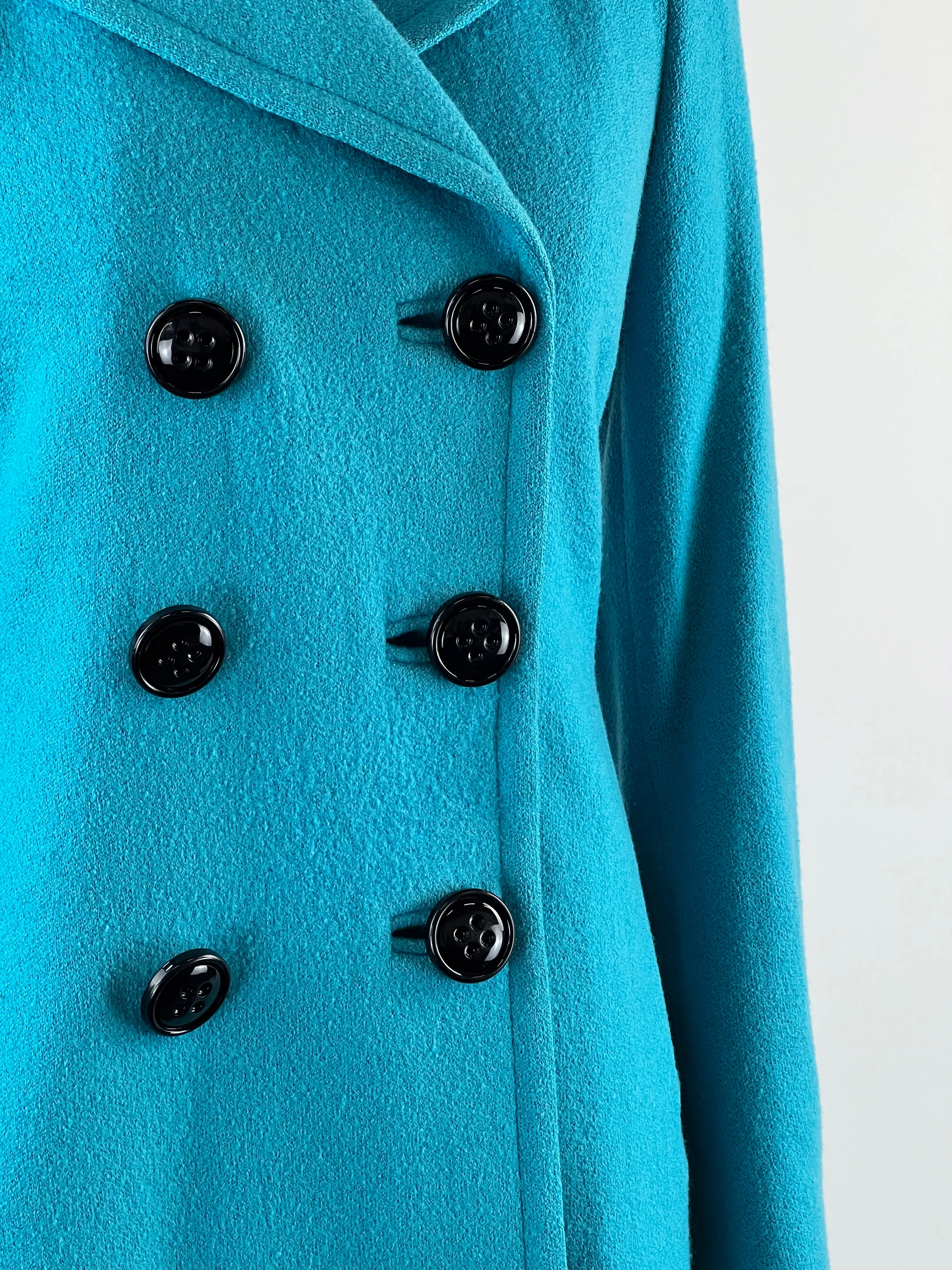 Anna Thomas Aqua Double Breasted Wool Coat - AU10