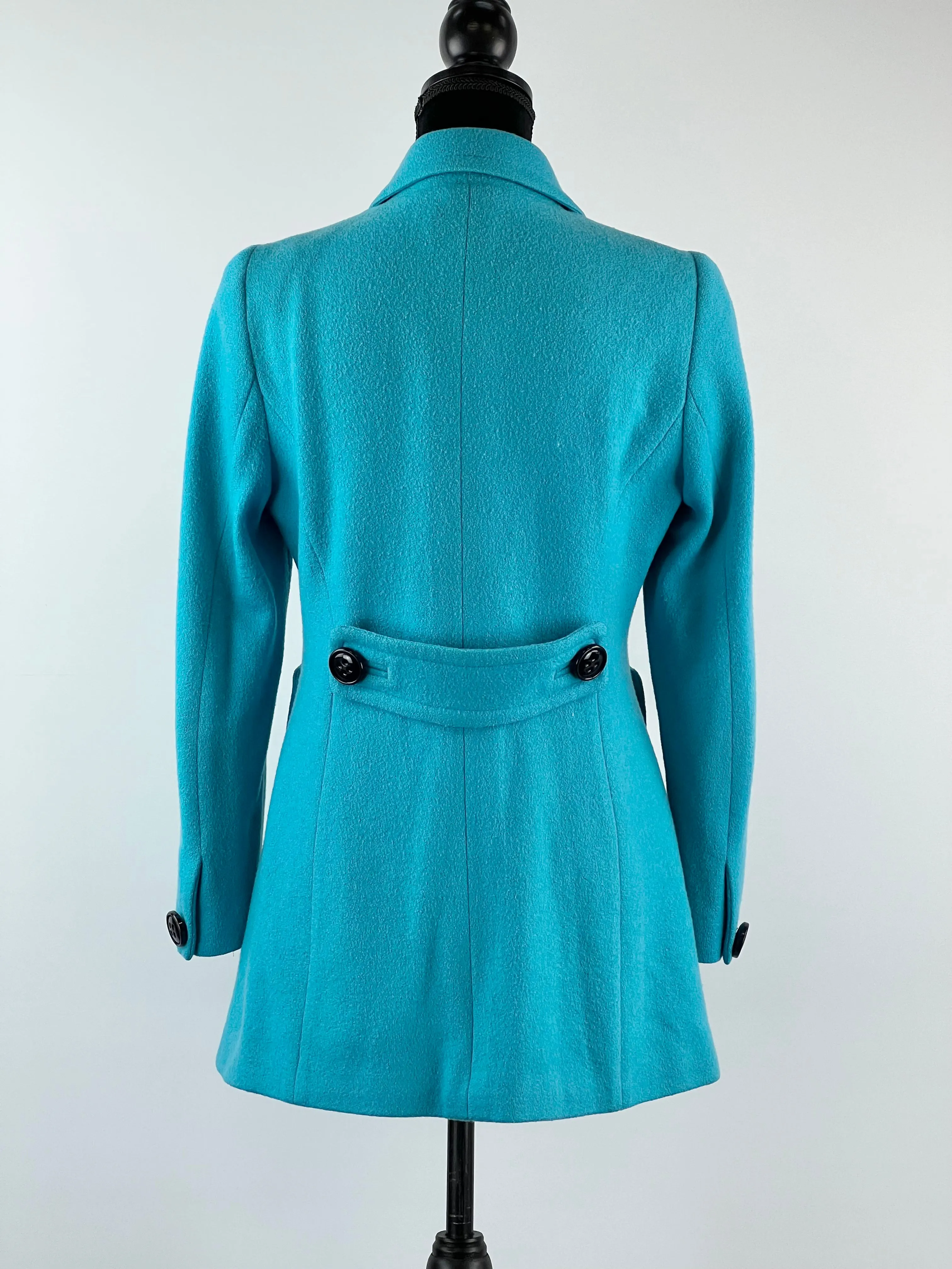 Anna Thomas Aqua Double Breasted Wool Coat - AU10