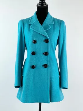 Anna Thomas Aqua Double Breasted Wool Coat - AU10