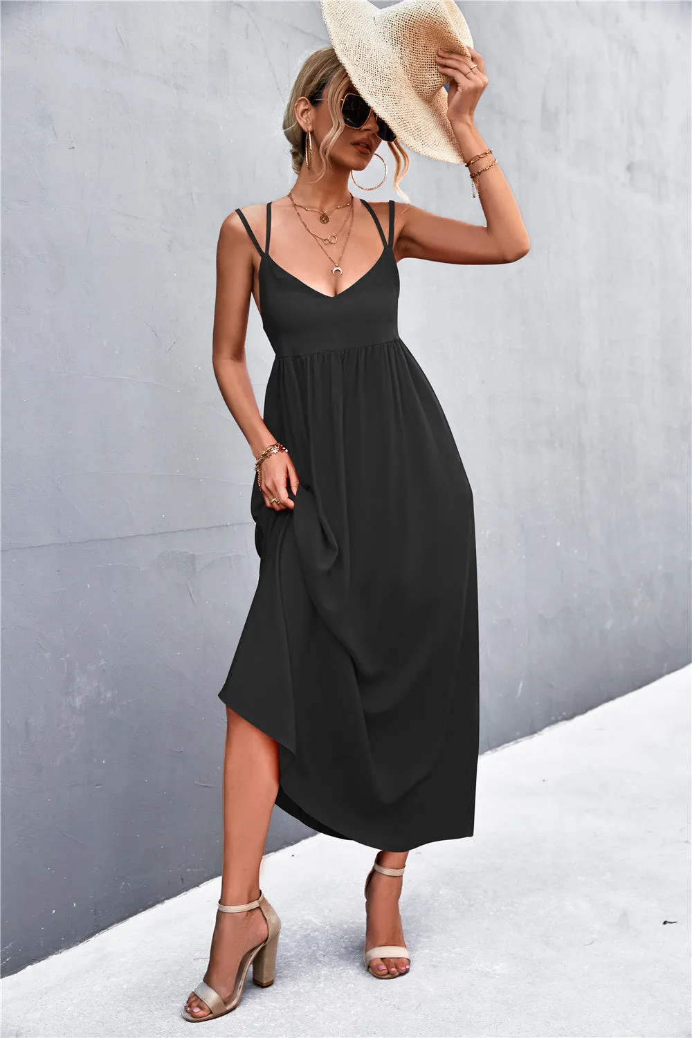 *APP EXCLUSIVE* Double Strap Tie Back Dress