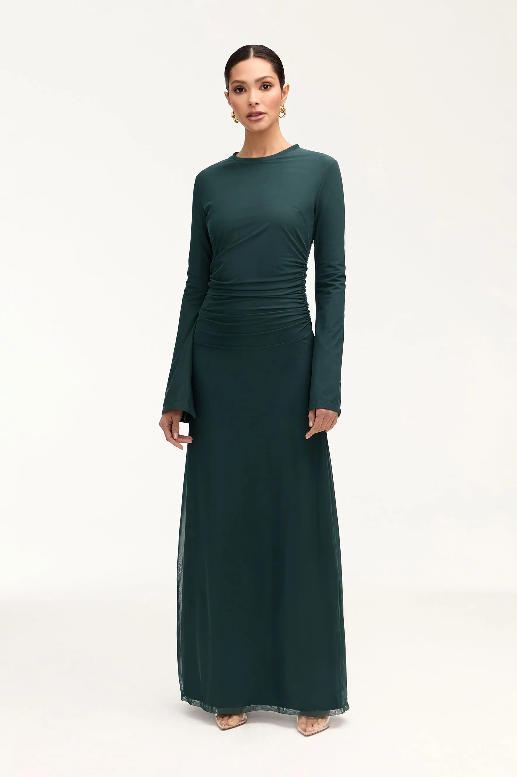 Arianna Rouched Maxi Dress - Enchanted Forest