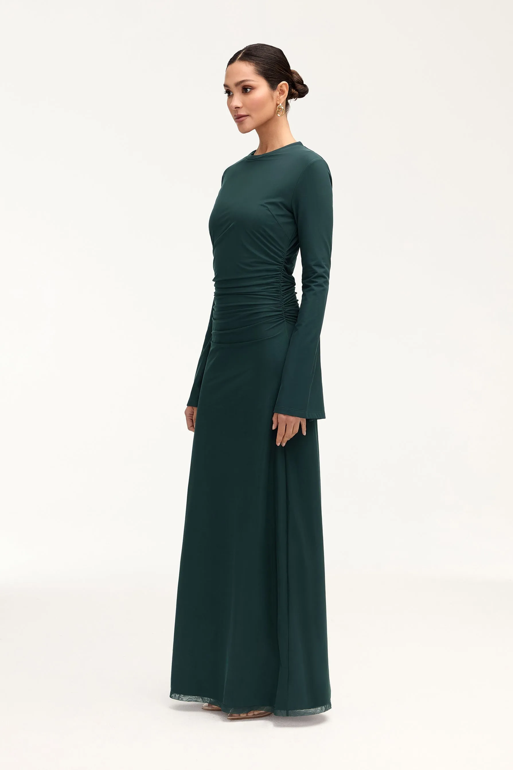 Arianna Rouched Maxi Dress - Enchanted Forest