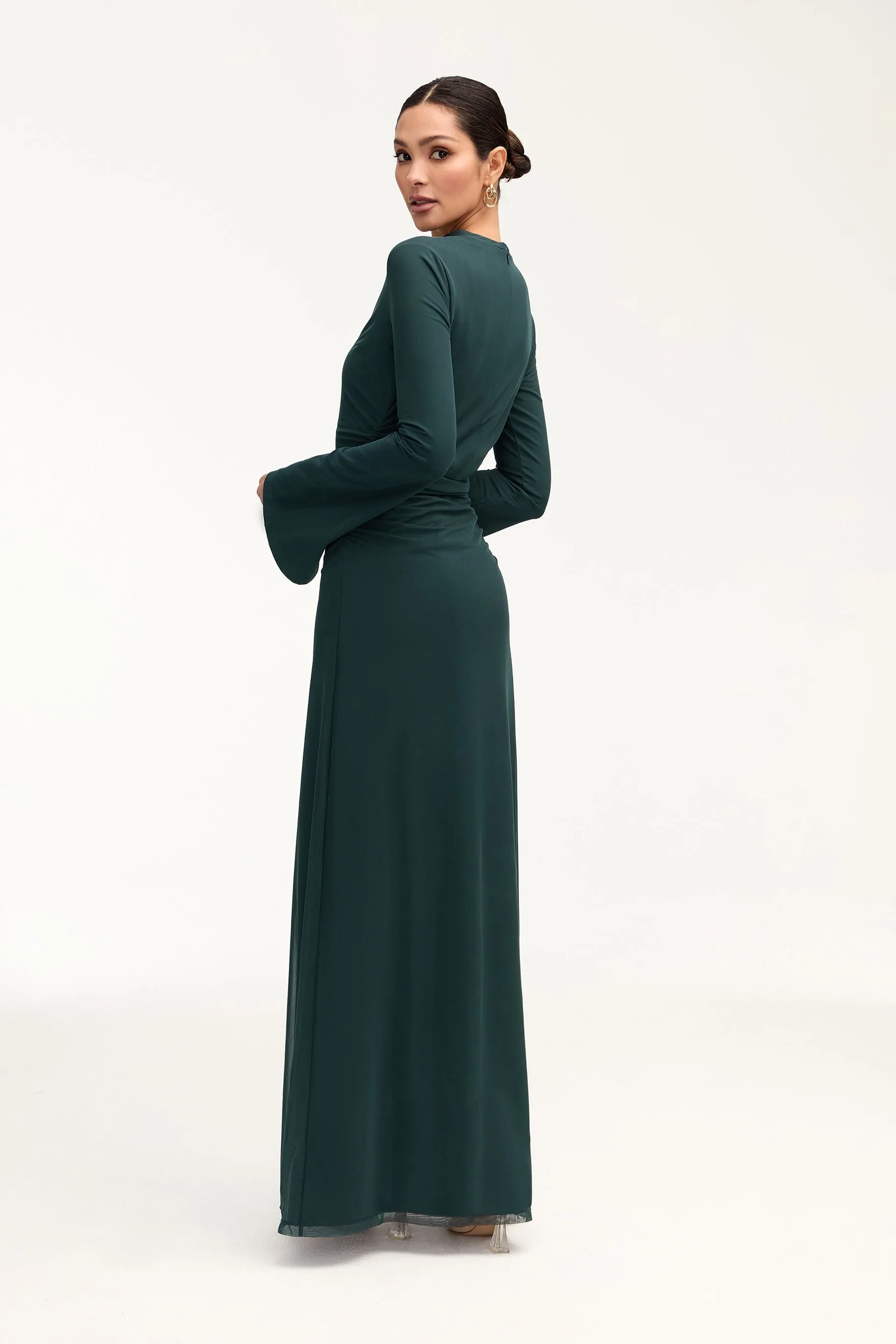 Arianna Rouched Maxi Dress - Enchanted Forest