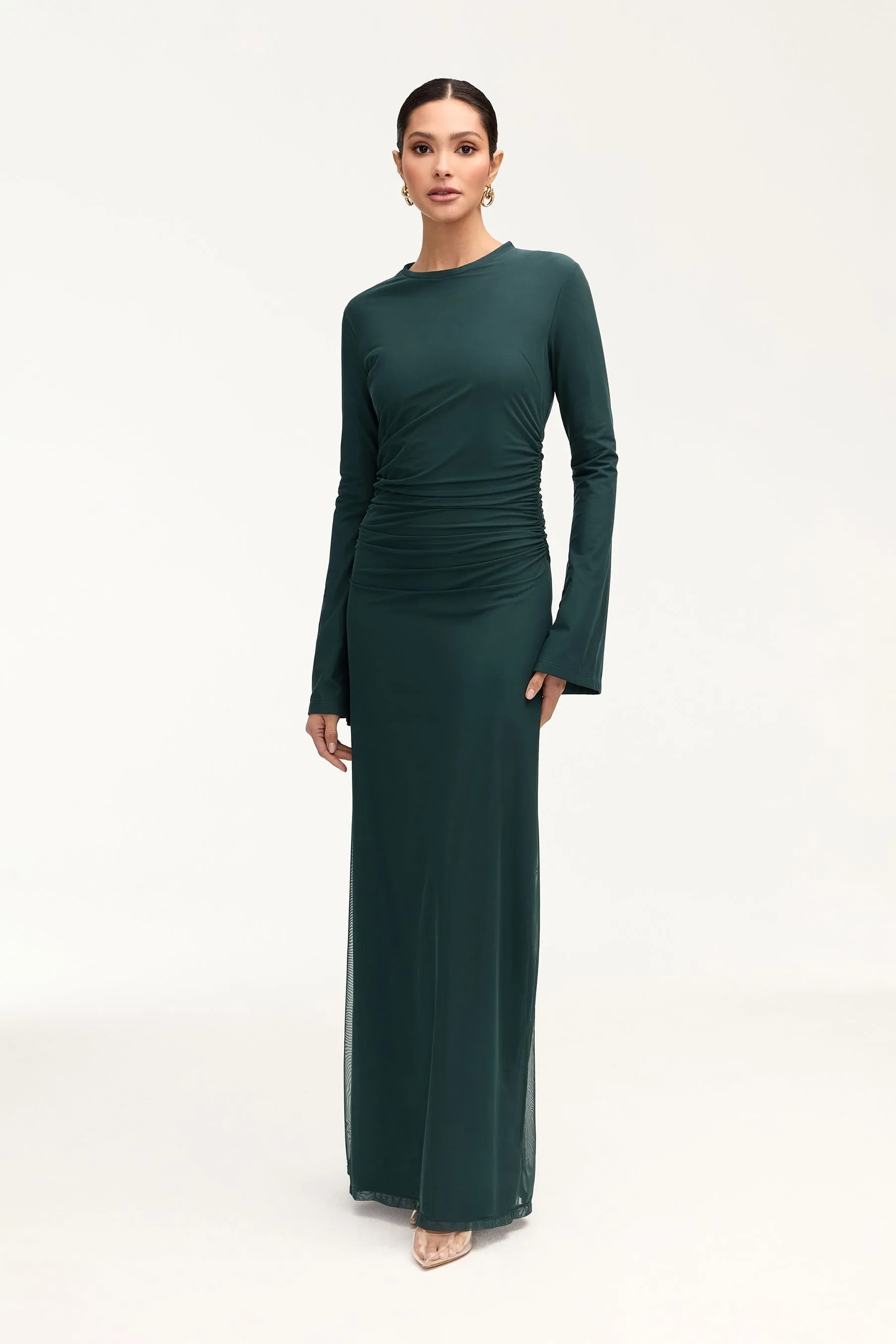 Arianna Rouched Maxi Dress - Enchanted Forest