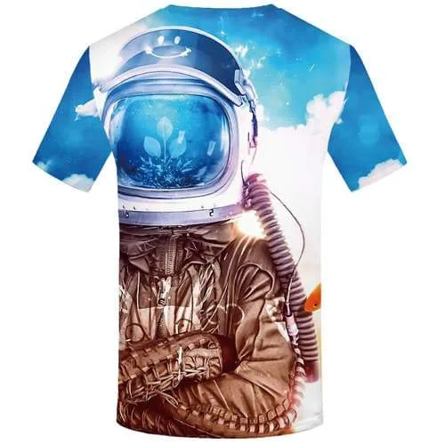 Astronaut T shirts Men Metal Tshirts Cool Galaxy Space Tshirt Anime Harajuku T-shirts Graphic Cosplay Shirt Print Short Sleeve