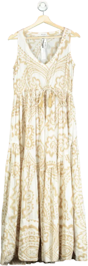 At Last Beige Patterned Maxi Dress UK S