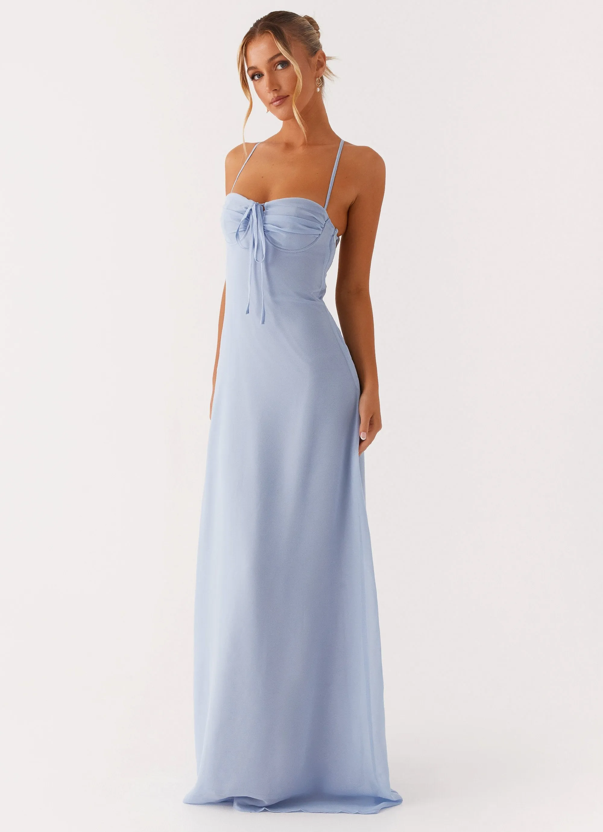 Aveline Bustier Maxi Dress - Blue