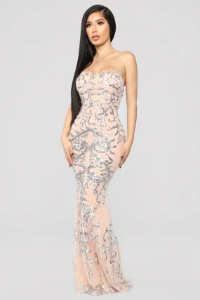 Be My Date Dress - Pink/Silver