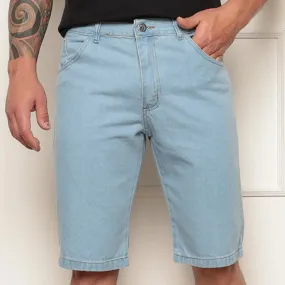 Bermuda Jeans Masculina Lavagem Clara Delave Trend Moda Verão