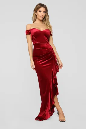 Bethanie Off Shoulder Maxi Dress - Ruby