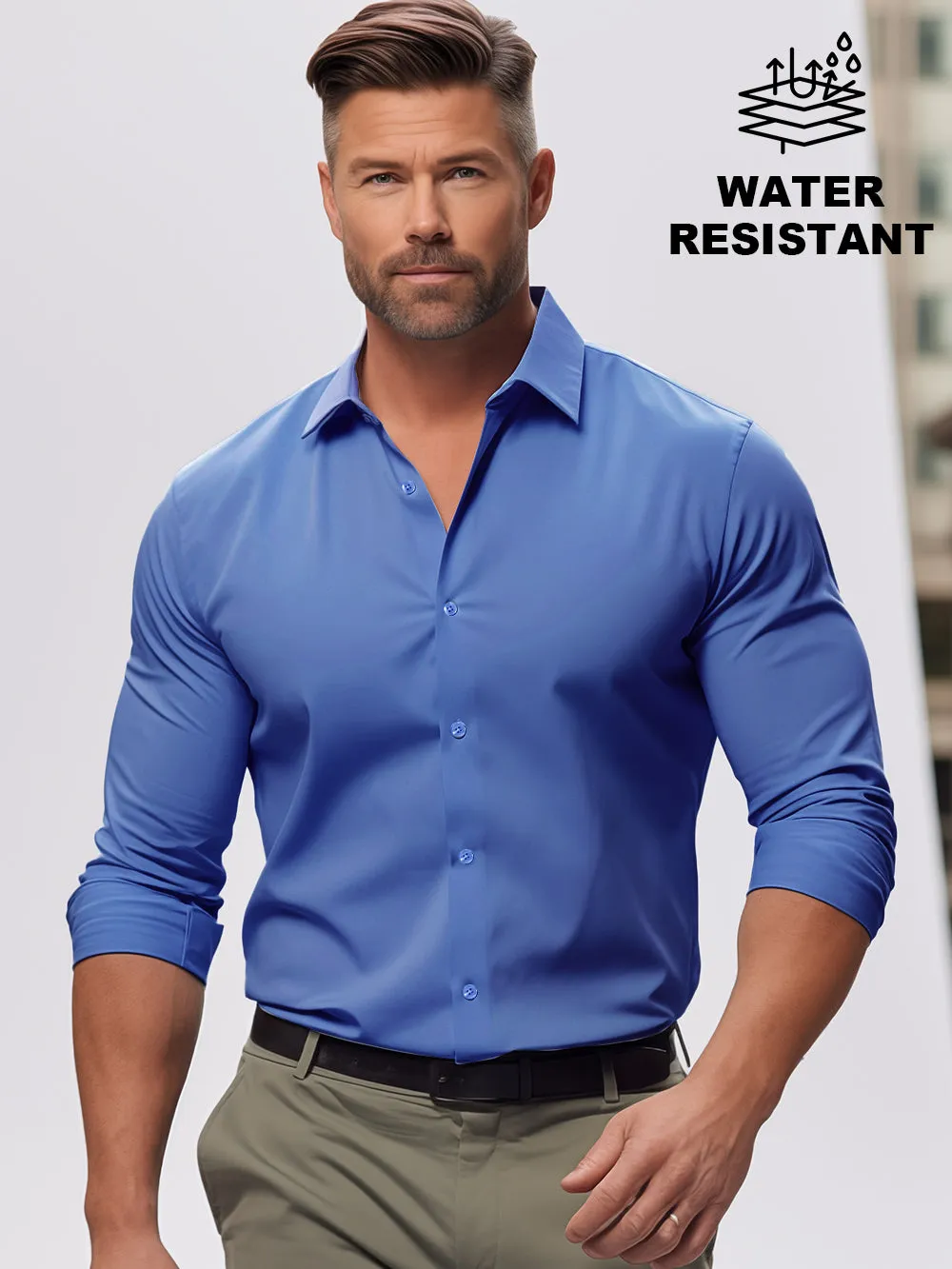 Big & Tall Stretch Wrinkle-Free Shirt Stain Sheild Dress Shirts