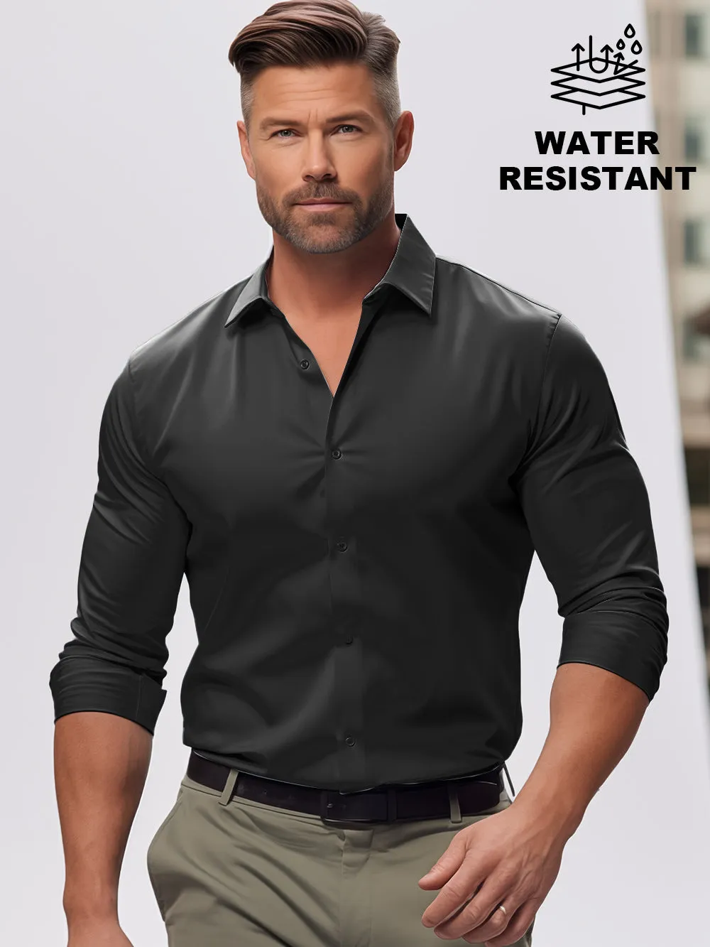 Big & Tall Stretch Wrinkle-Free Shirt Stain Sheild Dress Shirts