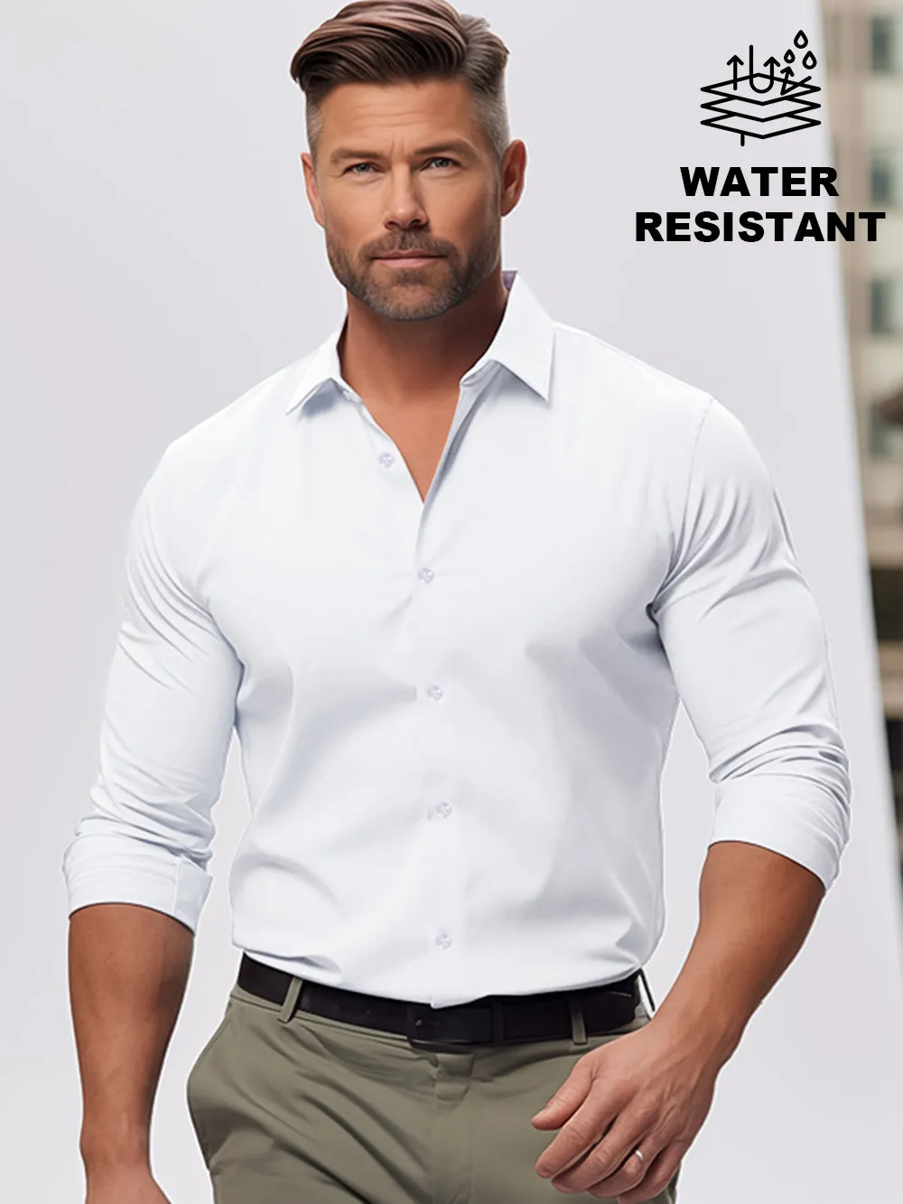 Big & Tall Stretch Wrinkle-Free Shirt Stain Sheild Dress Shirts