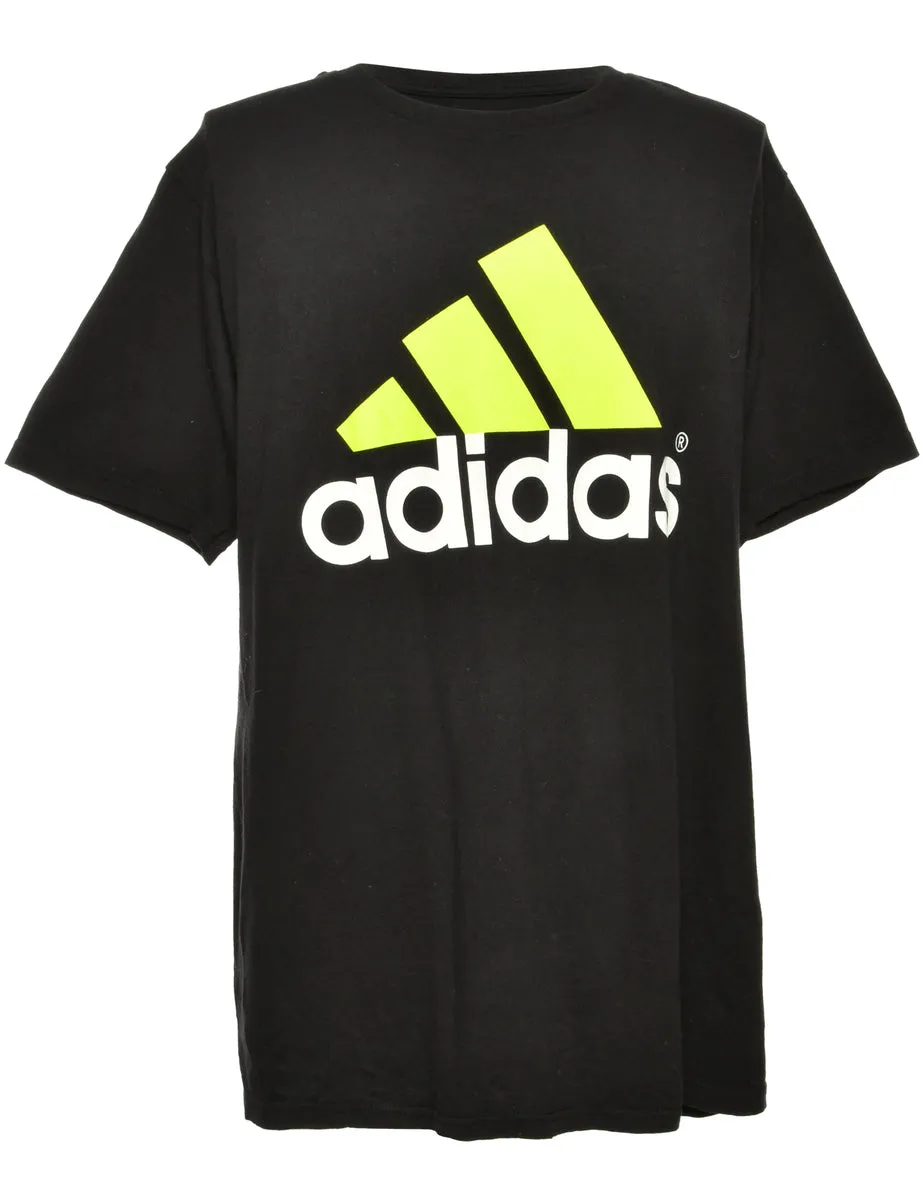 Black Adidas Printed T-shirt - L