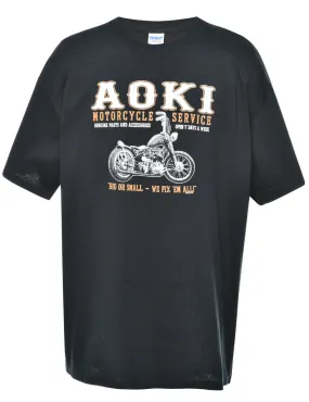 Black Aoki Printed T-shirt - L