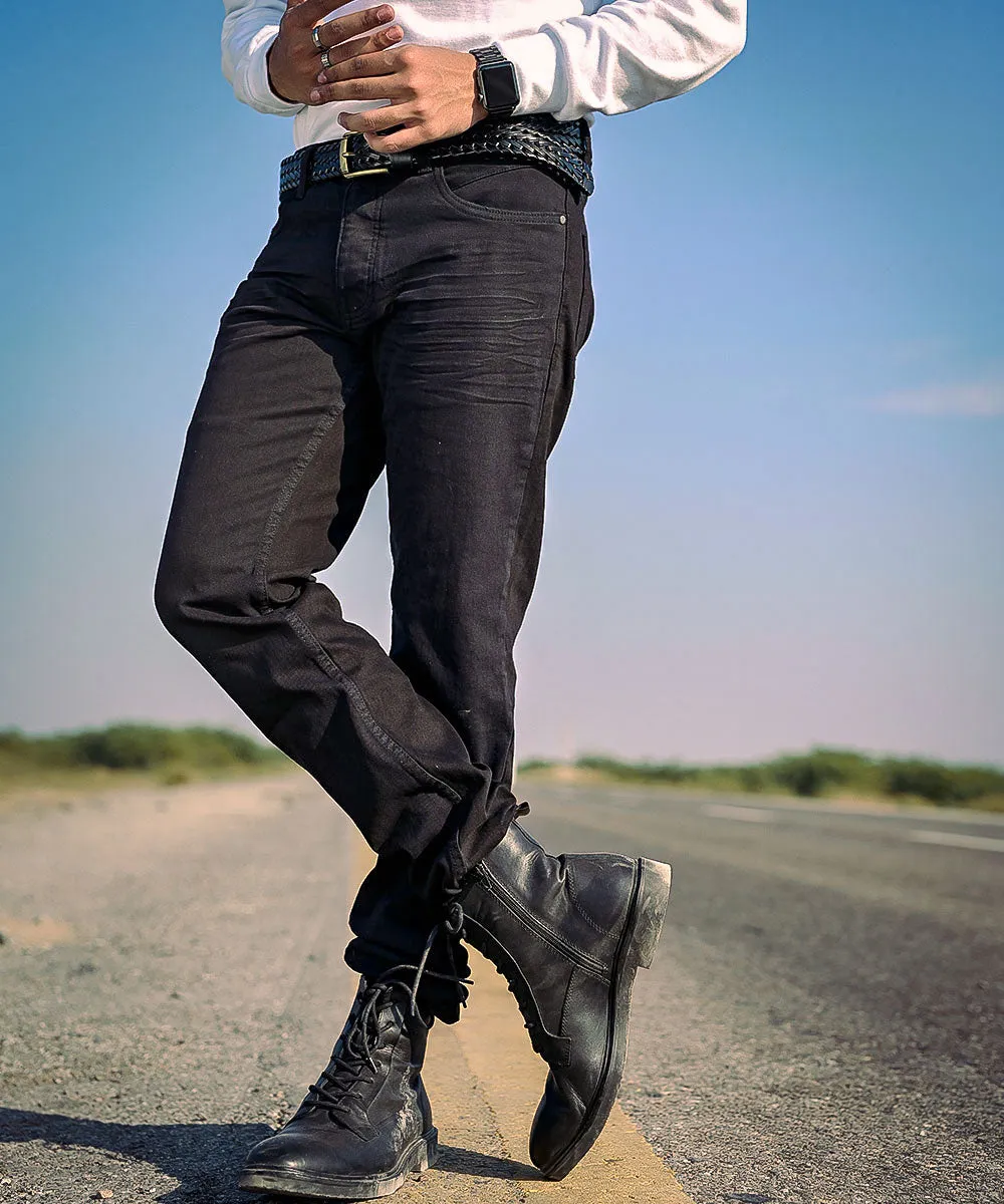 Black Beckham Denim Jeans Men | El Denim Vol. 1: Highway | Weave Wardrobe