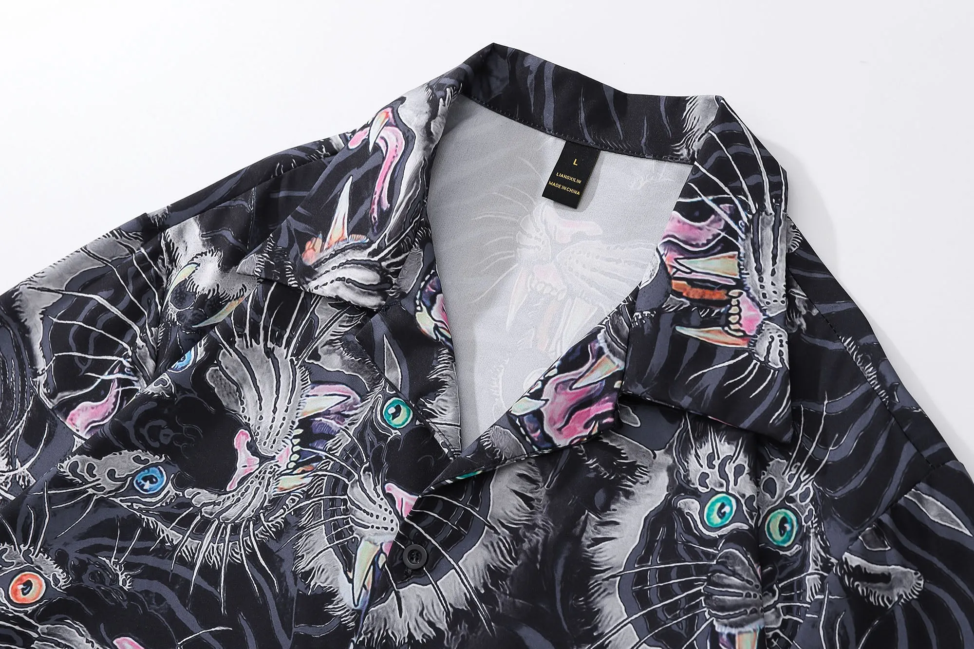 Black Tiger Print Shirt