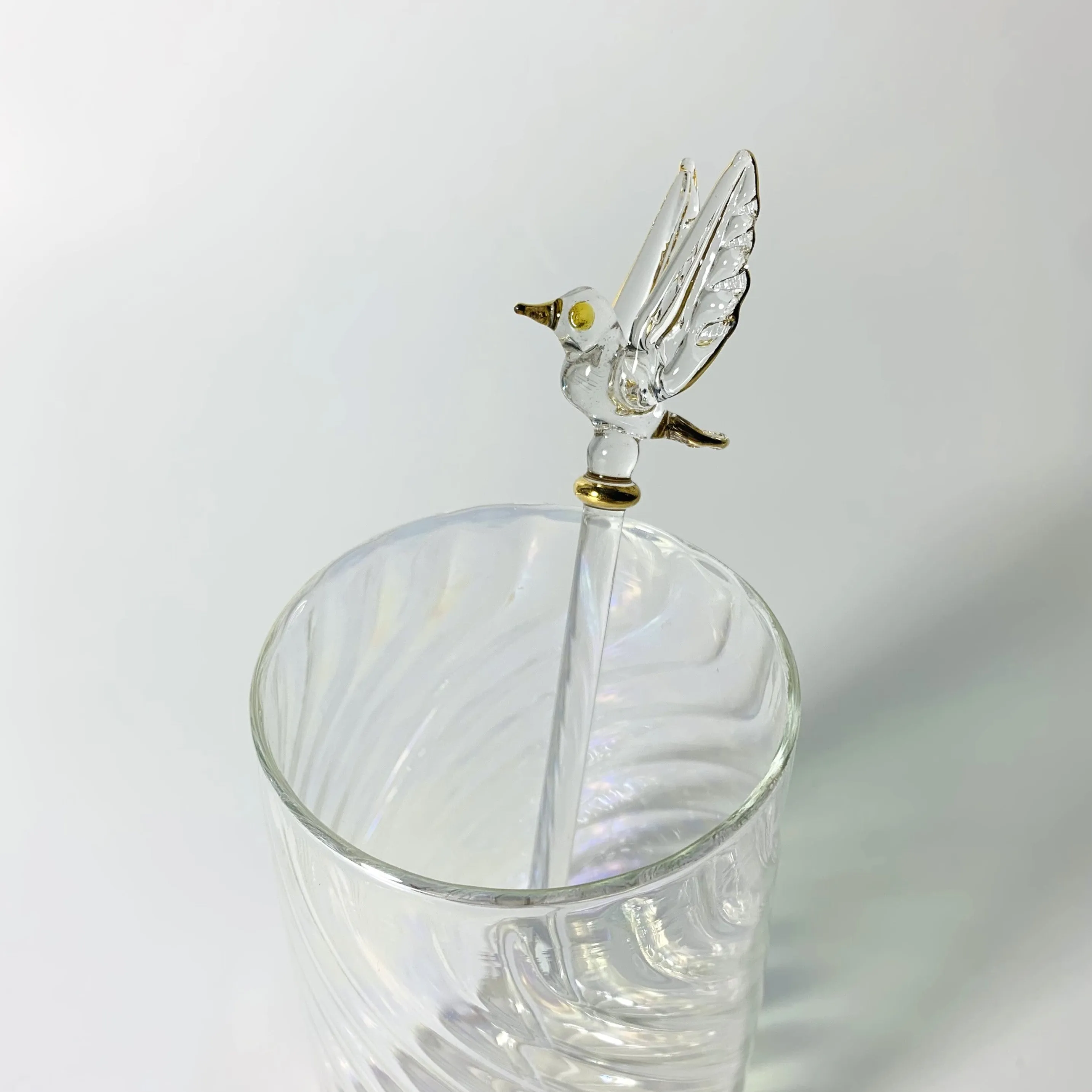 Blown Glass Cocktail Stirrer - Dove