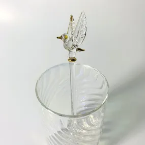 Blown Glass Cocktail Stirrer - Dove