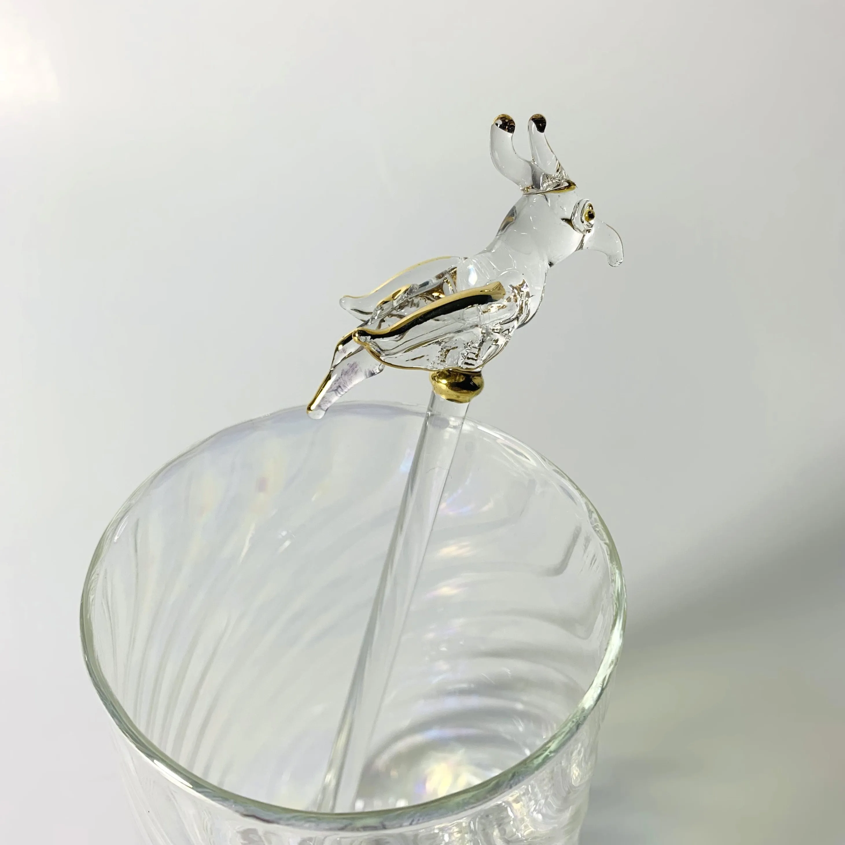 Blown Glass Cocktail Stirrer - Parrot