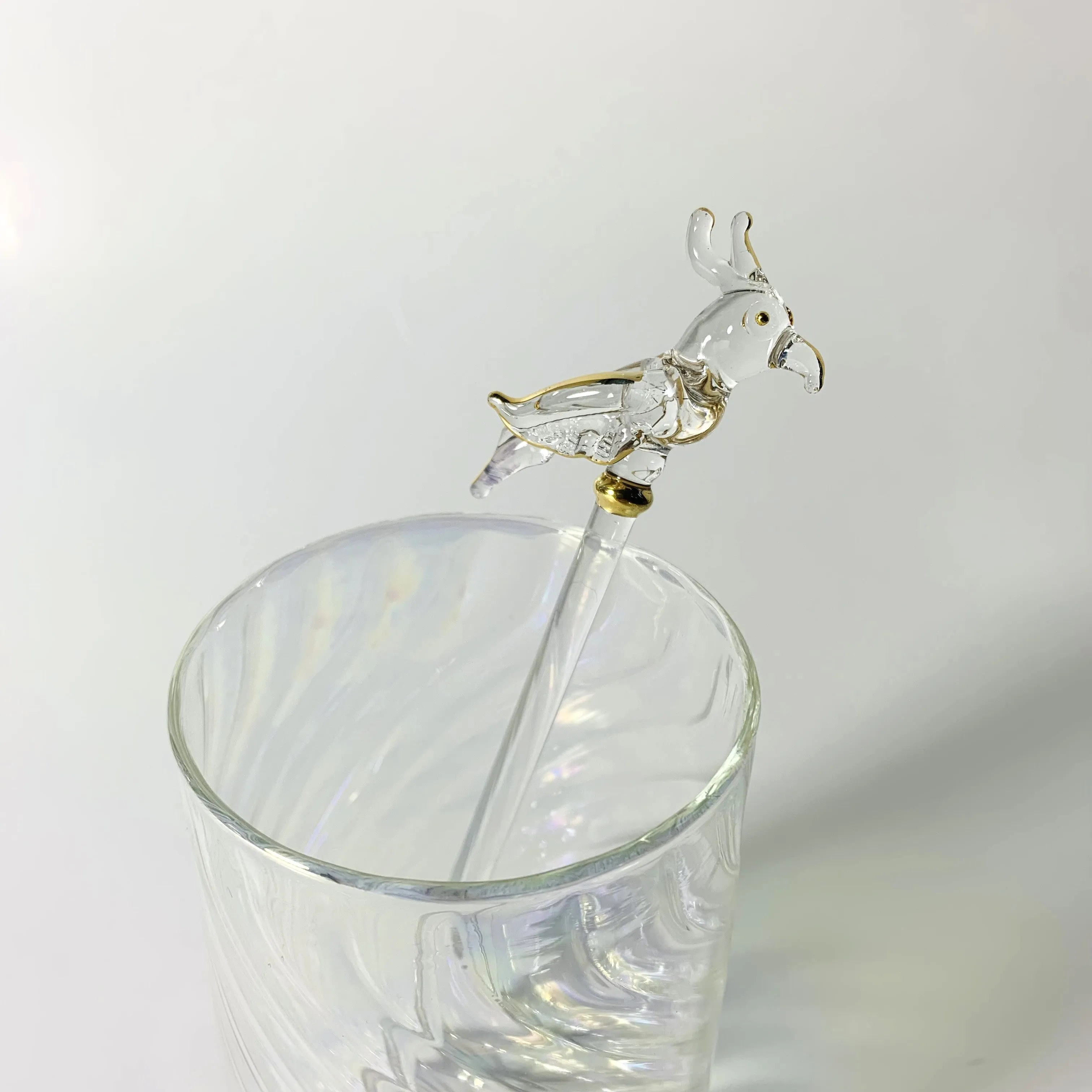 Blown Glass Cocktail Stirrer - Parrot