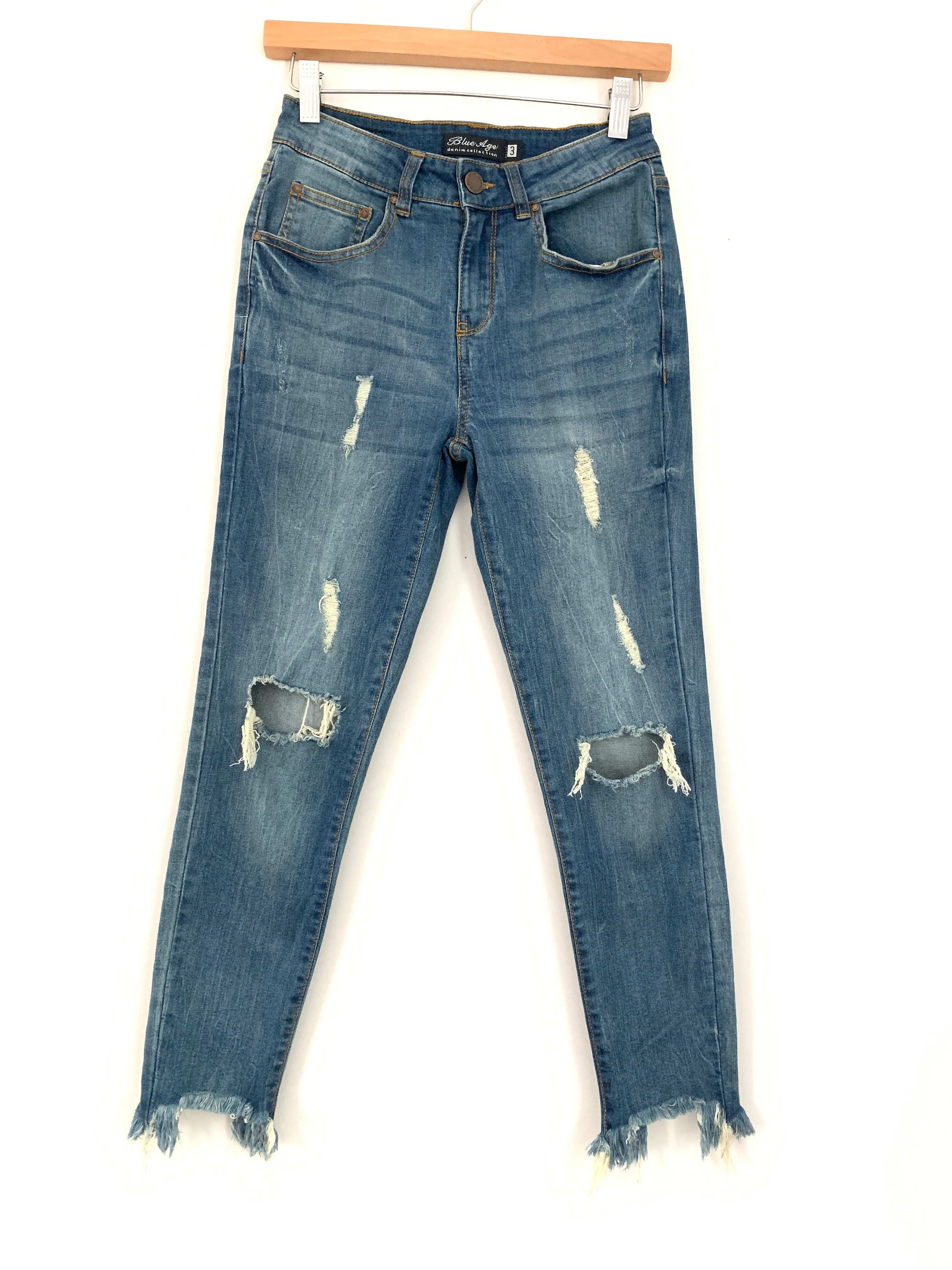 Blue Age Distressed Denim- Size 3 (Inseam 24”)