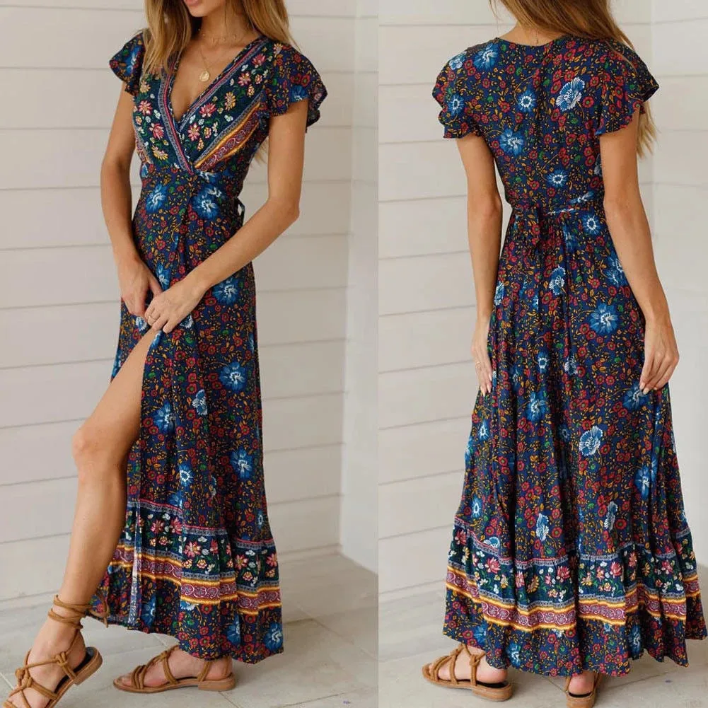 Boho Beach Wrap Dress