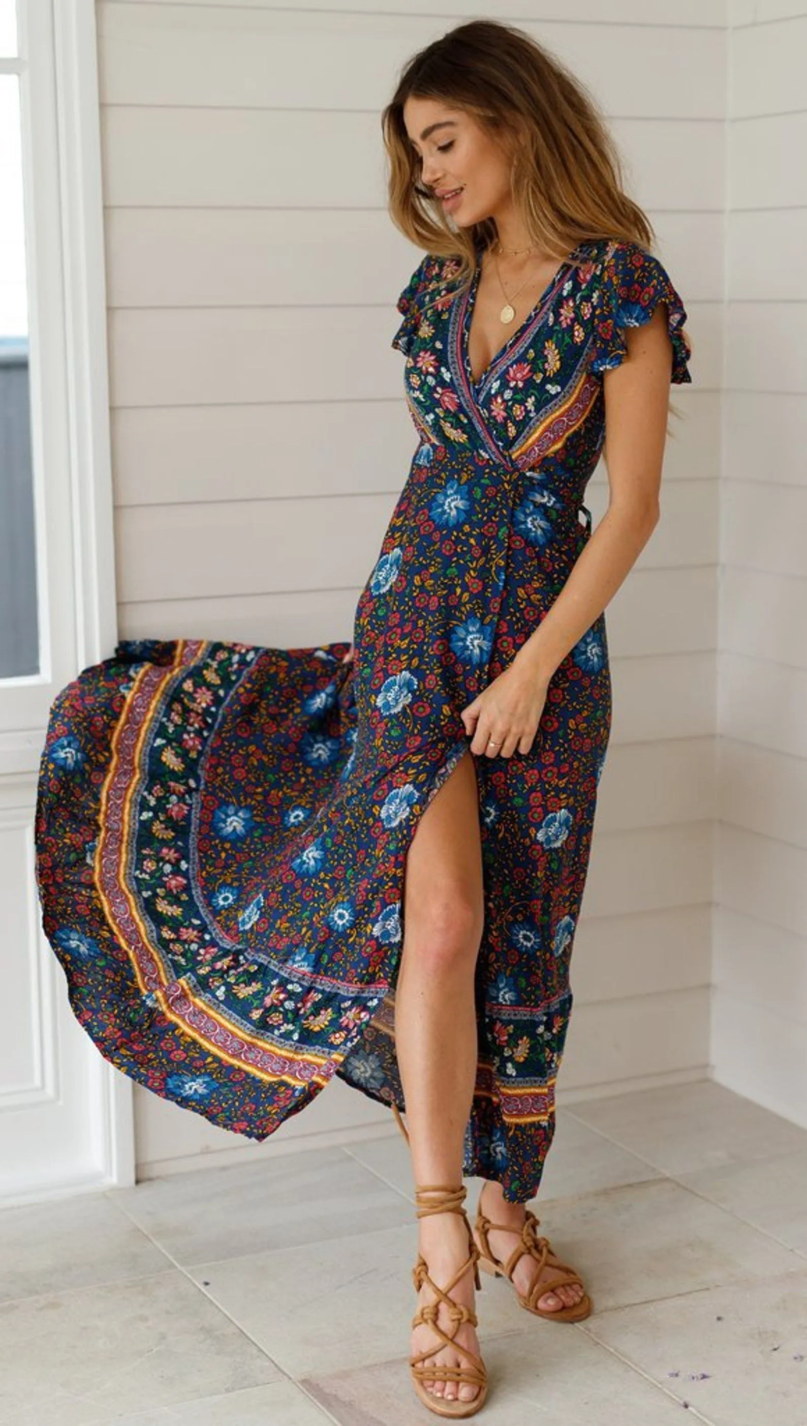 Boho Beach Wrap Dress