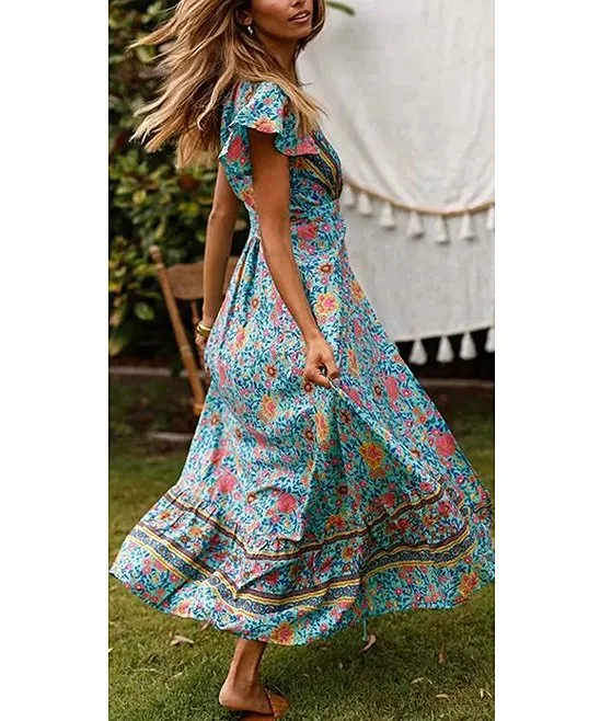 Boho Beach Wrap Dress