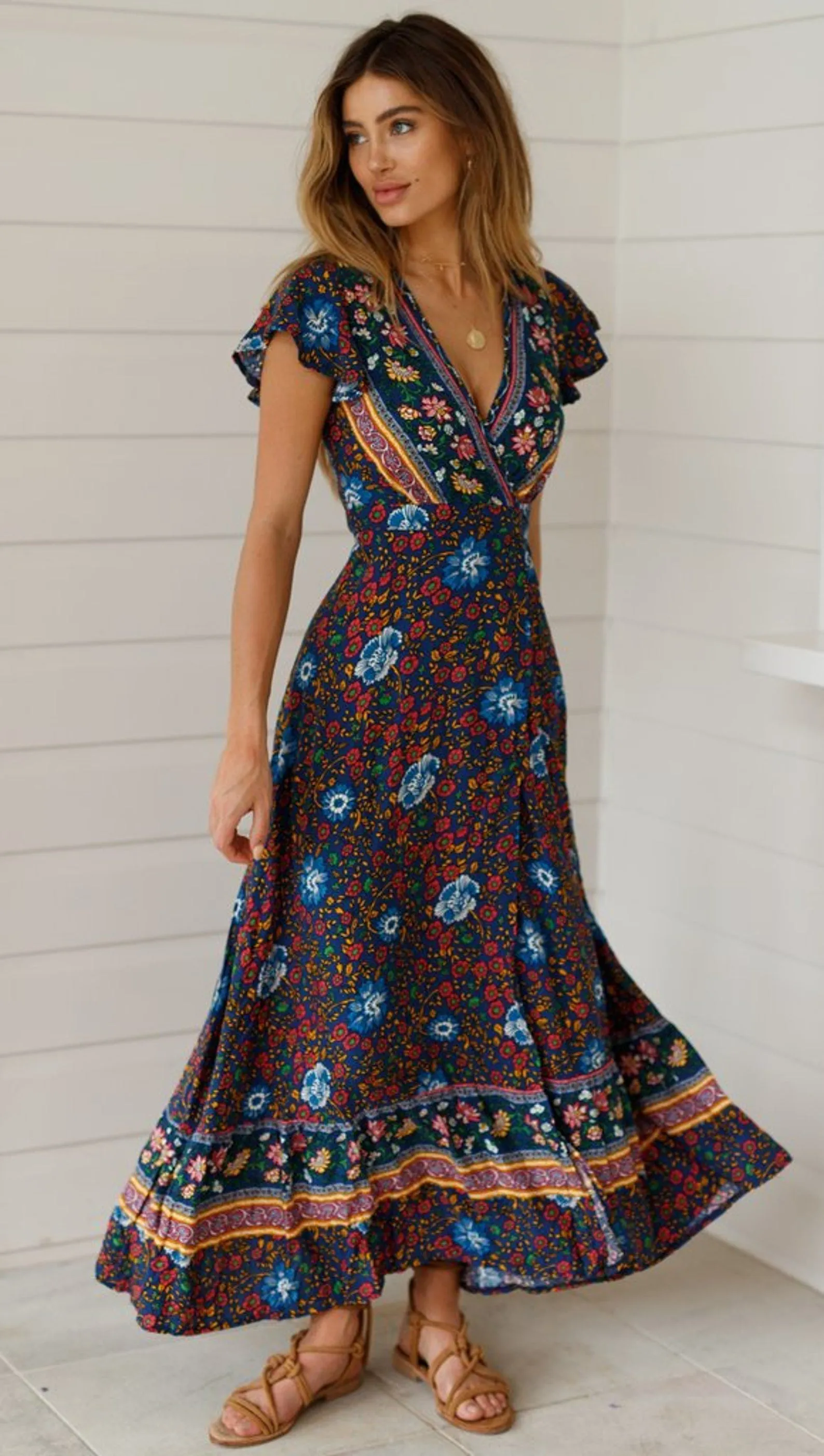 Boho Beach Wrap Dress