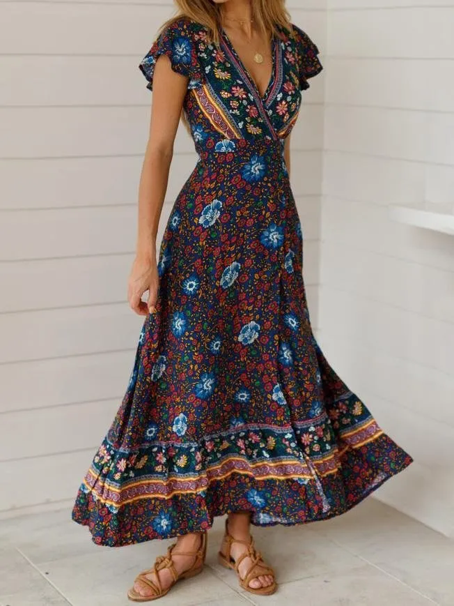 Boho Beach Wrap Dress