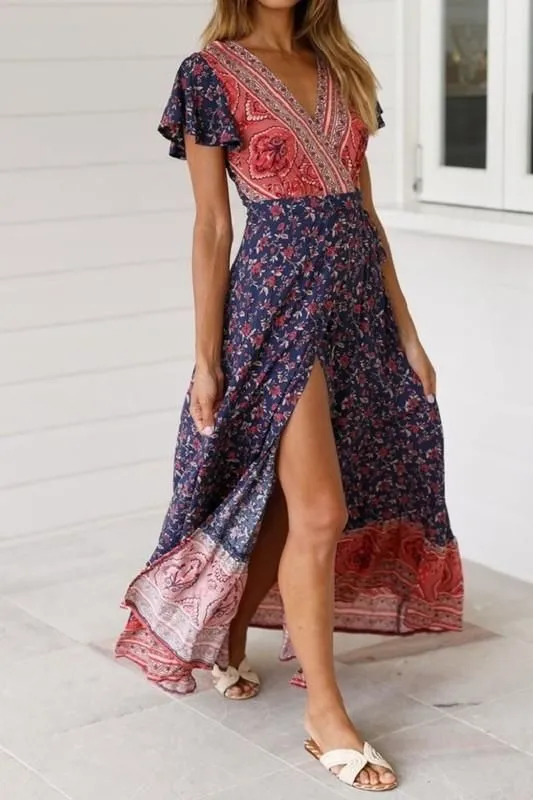 Boho Beach Wrap Dress