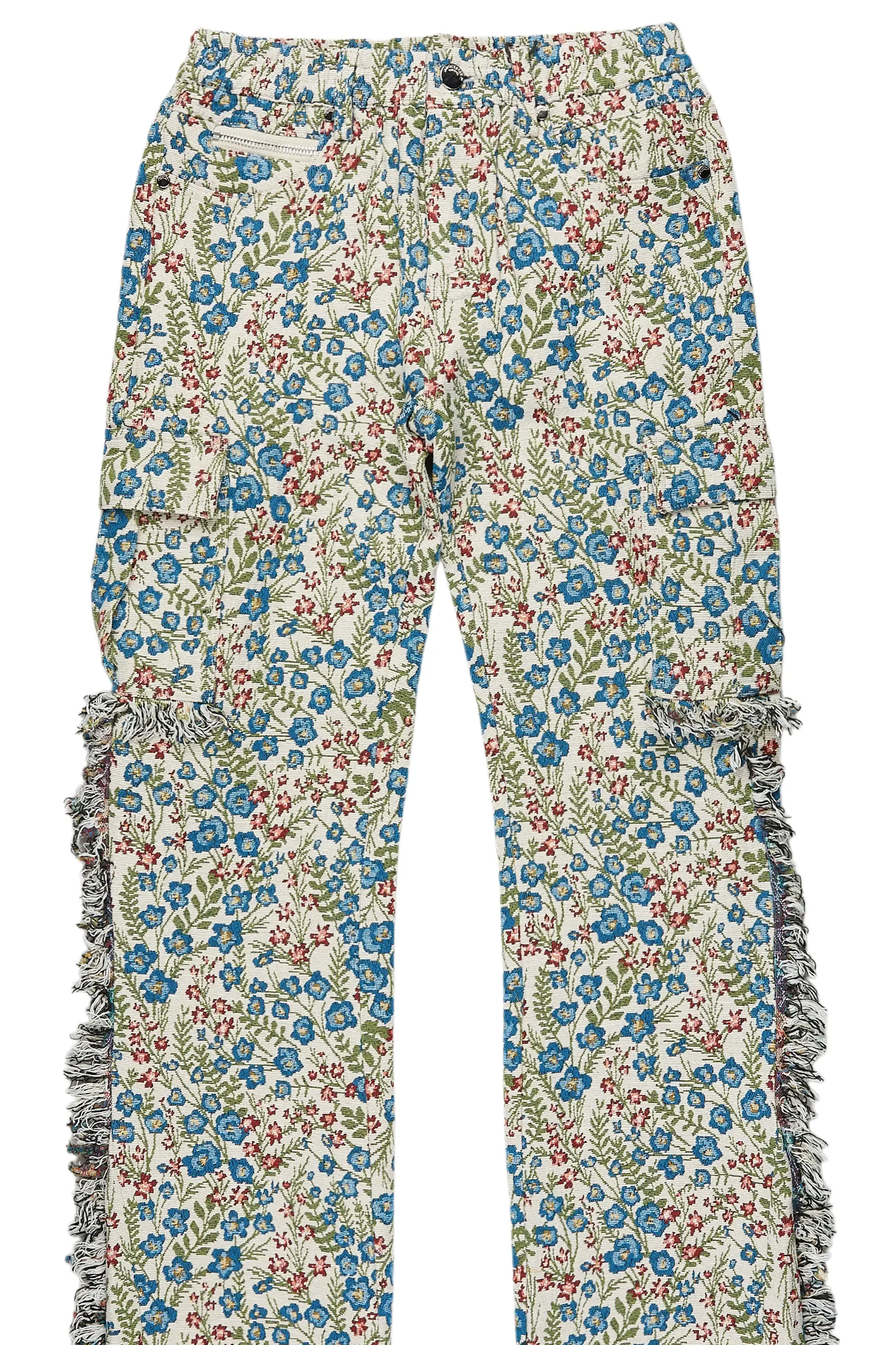 Boys Ayami Beige/Multi Slim Tapestry Flare Pants