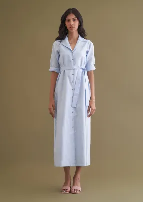 Breathable Cotton Buttondown Midi Dress