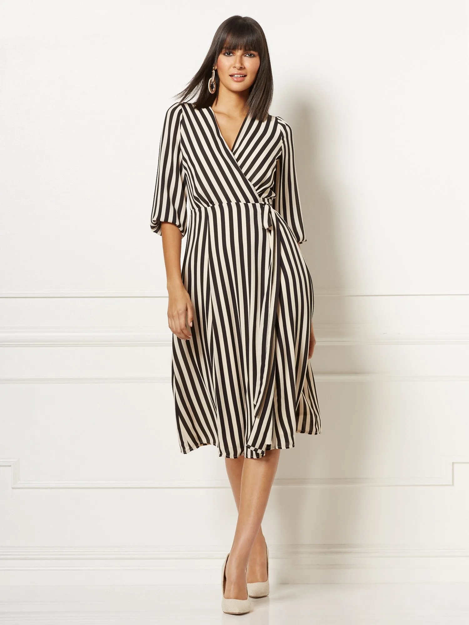 Brenda Stripe Wrap Dress - Eva Mendes Collection