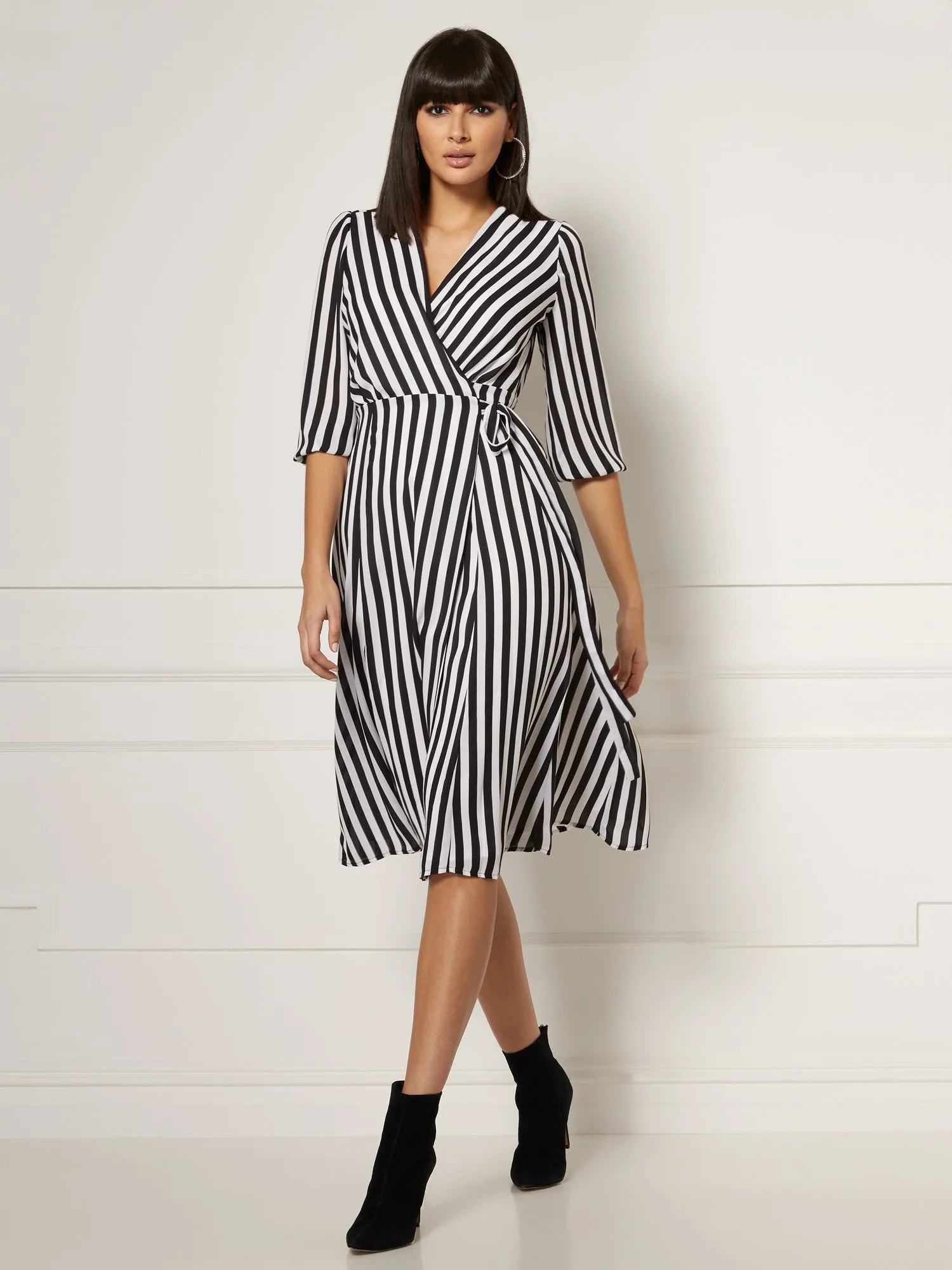 Brenda Stripe Wrap Dress - Eva Mendes Collection