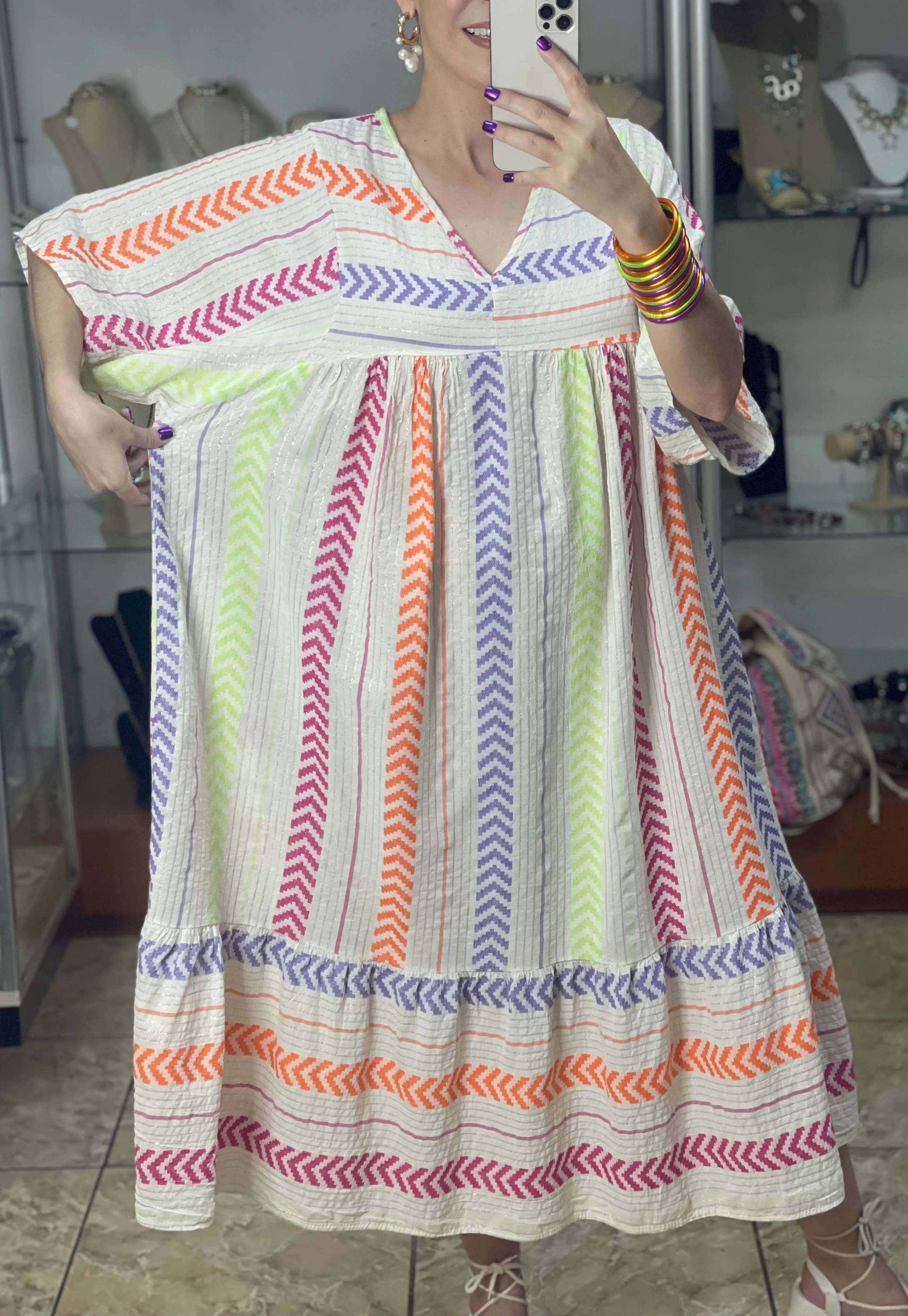 Bright Colors OS Maxi Dress